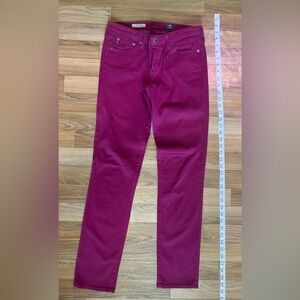 AG Adriano Goldschmied Women's Skinny Jeans in Rich Burgundy
